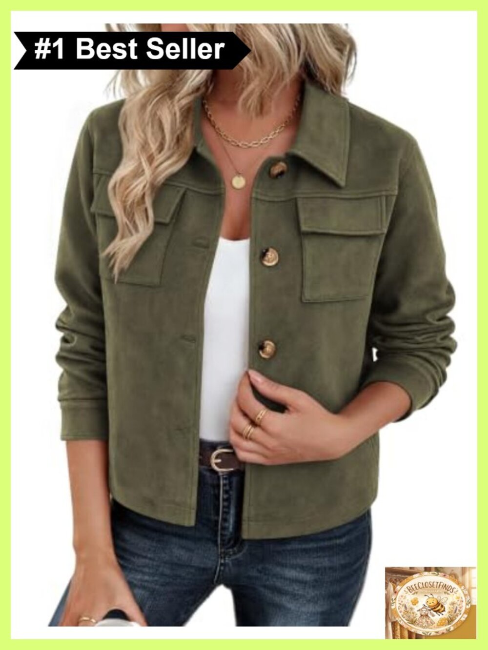 Faux Suede Cropped Shacket Button Down Collared Long Sleeve Casual Jacket